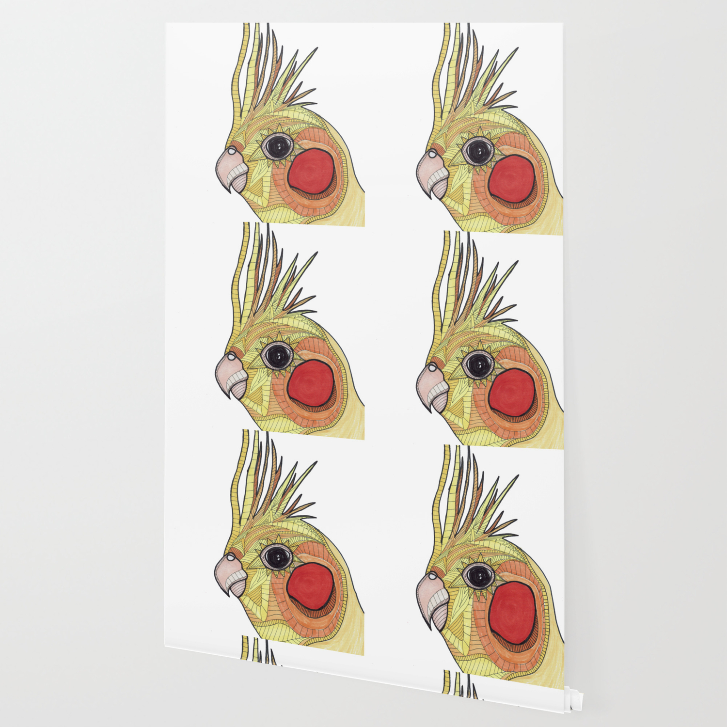 Yellow Ombre Cockatiel Illustration Wallpaper By Suzzincolour