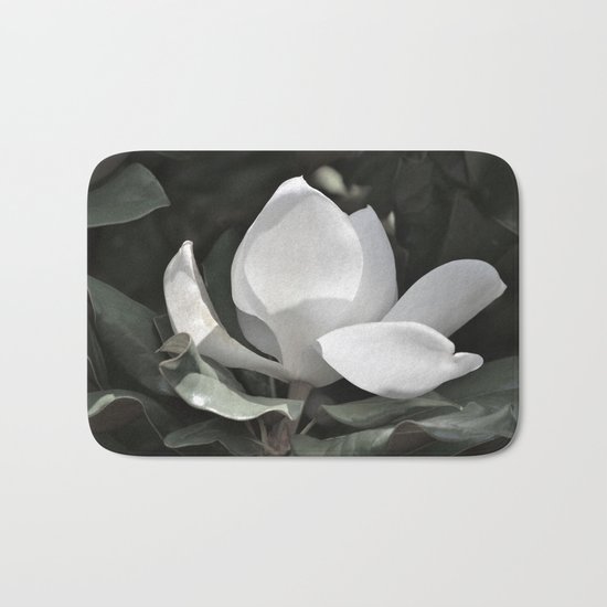 Desaturated Magnolia Flower Bath Mat