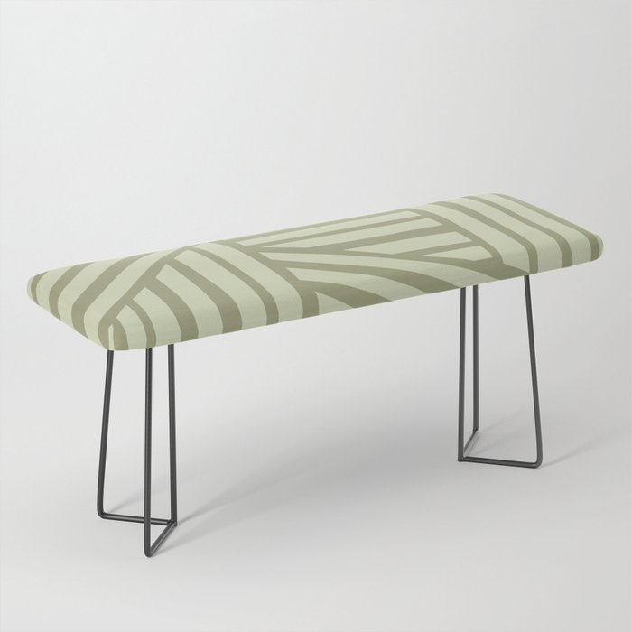 Abstract Shapes 219 in Sage green shades Bench