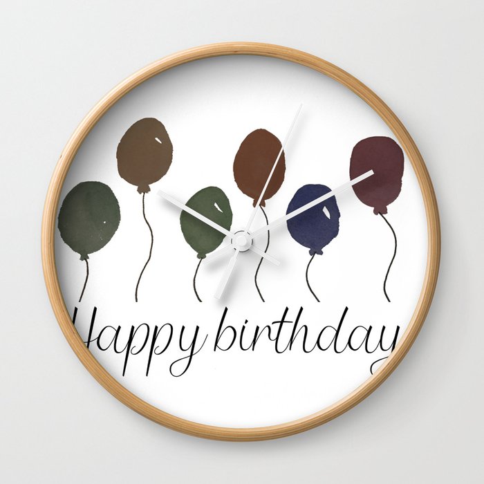 Happy Birthday Balloons Wall Clock