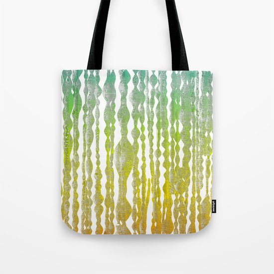 psychedelic stripes - green Tote Bag