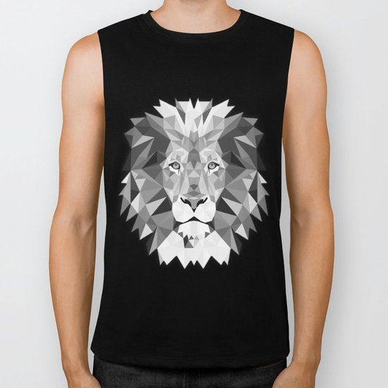 Large Silver Lion Head Biker Tank