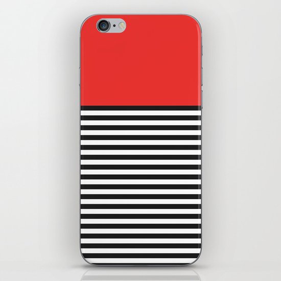 STRIPE COLORBLOCK {POPPY RED} iPhone & iPod Skin