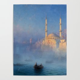 Constantinople (Istanbul) Süleymaniye Mosque in Fog by Ivan Aivazovsky Poster