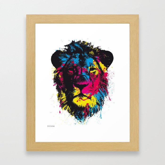 COLORED LION Framed Art Print