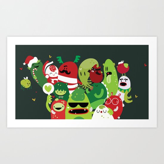 Xmas monsters Art Print