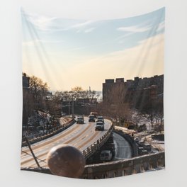 Statue of Liberty From the Brooklyn Bridge | Travel Photography Wall Tapestry