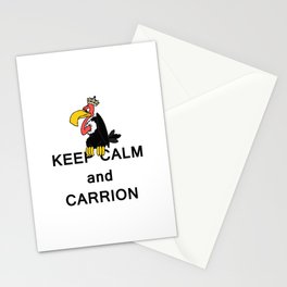 Keep Calm and Carry On Carrion Vulture Buzzard with Crown Meme Stationery Cards