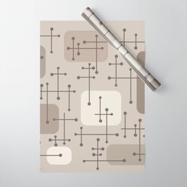 1950s Eames Era Art Crosshairs Taupe Wrapping Paper