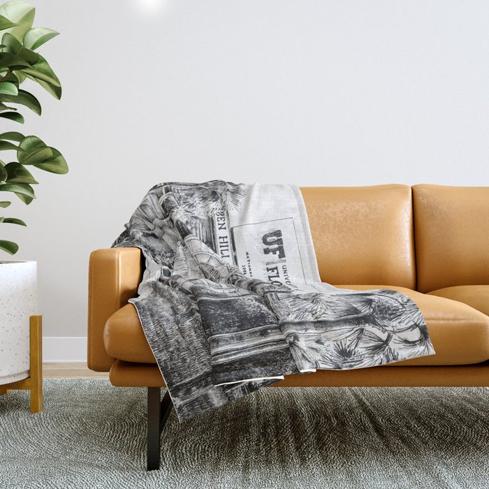 Ben Hill Griffin Stadium North Facade Throw Blanket by The Max