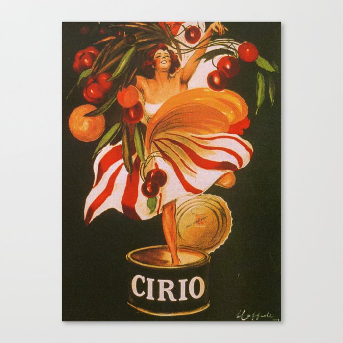 Advertising Vintage Poster - Cirio Foods - Vintage Italian Advertising Printable Poster Canvas Print