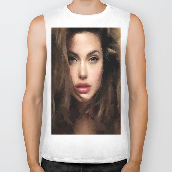 Angelina Jolie Hair Biker Tank
