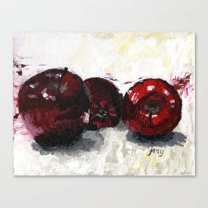 Red Apples Acrylic Painting Canvas Print By Angelinamay Society6
