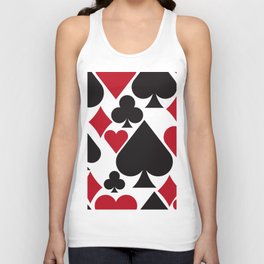 52 Deck Of Cards Pattern Clubs, Diamonds, Hearts and Spades Unisex Tank Top
