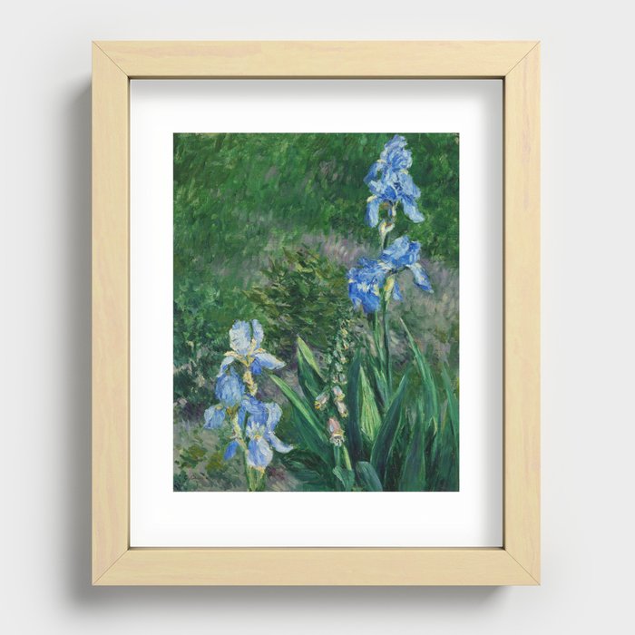 Blue Irises, Garden at Petit Gennevilliers, 1892 by Gustave Caillebotte Recessed Framed Print