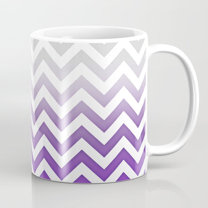 PURPLE FADE TO GREY CHEVRON Coffee Mug