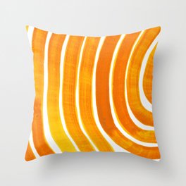 Curved Big Stripes in orange Throw Pillow