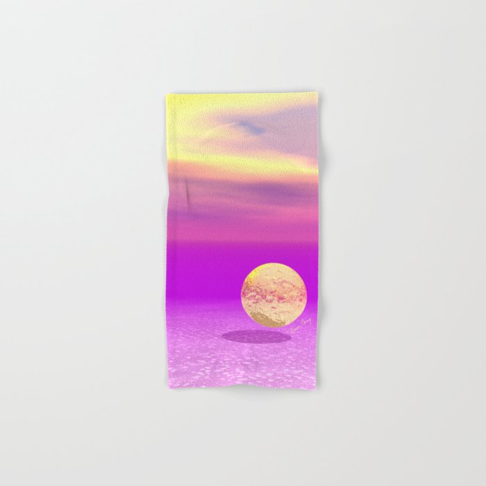 Adrift, Abstract Gold Violet Ocean Hand & Bath Towel