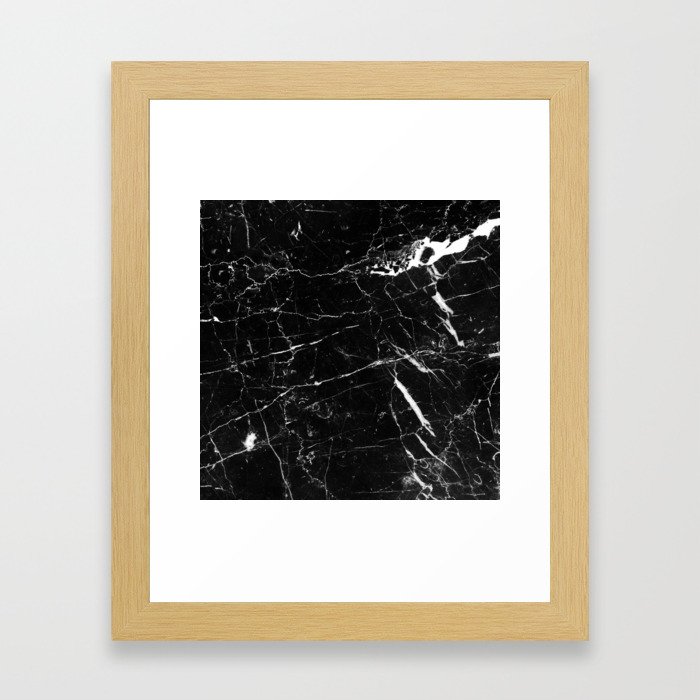 Black and White Marble Framed Art Print
