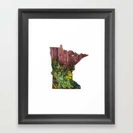 Map of Minnesota | Minimalist Photography and Texture #2 Framed Art Print
