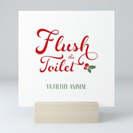 Flush the Toilet Christmas Mini Art Print