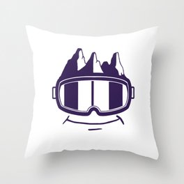 Funny Snow Goggles Throw Pillow