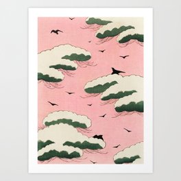 Pink Sky Illustration Art Print