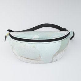 Pastel Pale Turquoise Sea Glass Faded Sea Foam Colors on White Weathered Wood - Photo 6 of 8 Fanny Pack