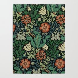 William Morris Compton Floral Art Nouveau Pattern Poster