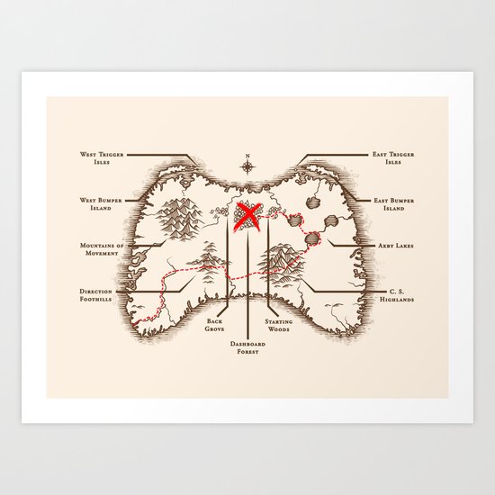 Controller Map Art Print
