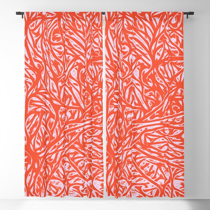 Summer Orange Saffron - Vibrant Abstract Botanical Nature Blackout Curtain
