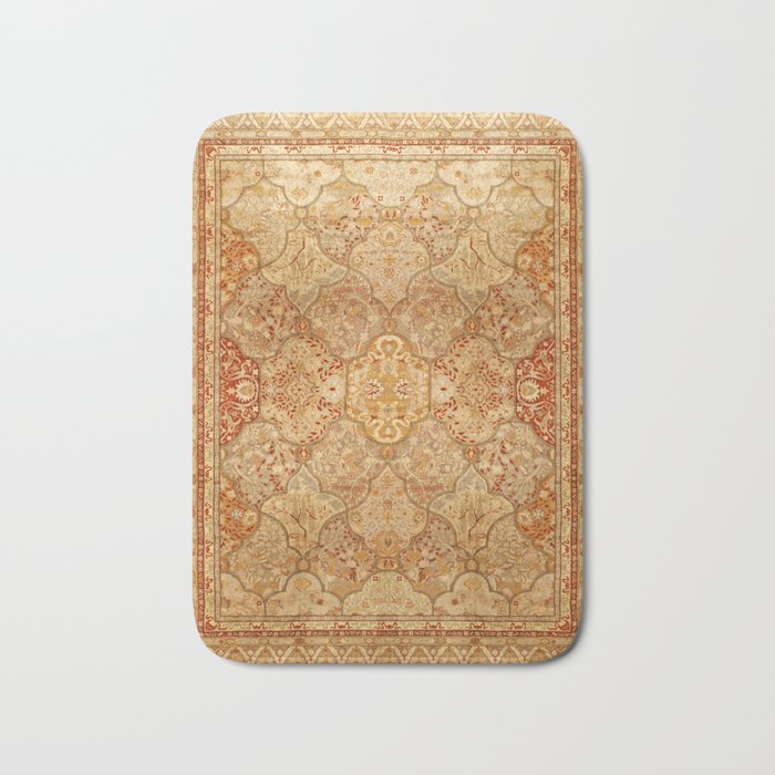 Oversized Antique Turkish Oushak Rug Print Bath Mat By