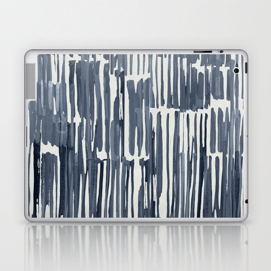 Simply Bamboo Brushstroke Indigo Blue on Lunar Gray Laptop & iPad Skin