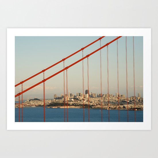 Golden San Gate Francisco Bridge Art Print