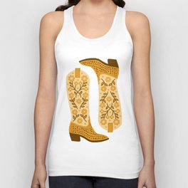 Cowgirl Boots - Yellow Unisex Tank Top