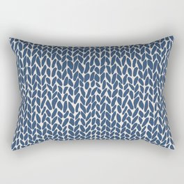 Hand Knit Navy Rectangular Pillow