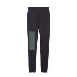 Dark Gray Green Solid Color Pantone Dark Forest 18-5611 TCX Shades of Blue-green Hues Kids Joggers