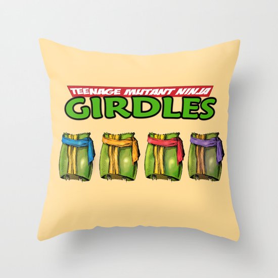 Teenage Mutant Ninja Girdles Throw Pillow