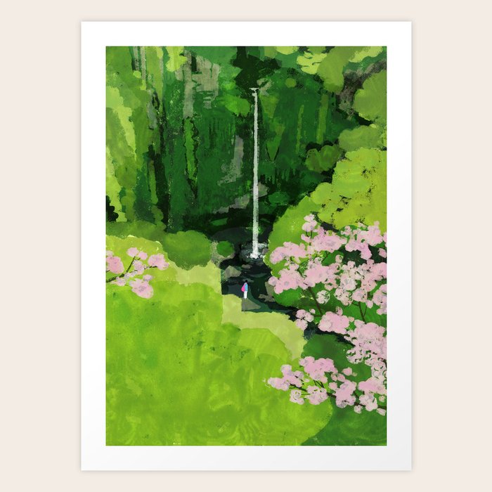 The Urami fall and cherry blossoms Art Print by Tatsuro Kiuchi Society6