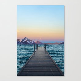 Sunset Over the Mountains | Surreal Landscape Collage Canvas Print