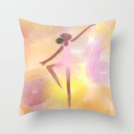 Black Ballerina Throw Pillow
