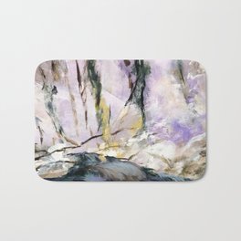 A RIVER RUNS THROUGH Bath Mat | Abstract, Painting, Riverscape 