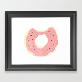 Iced Doughnut with Rainbow Sprinkles Framed Art Print
