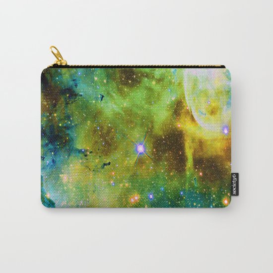 blue green space nebula Carry-All Pouch