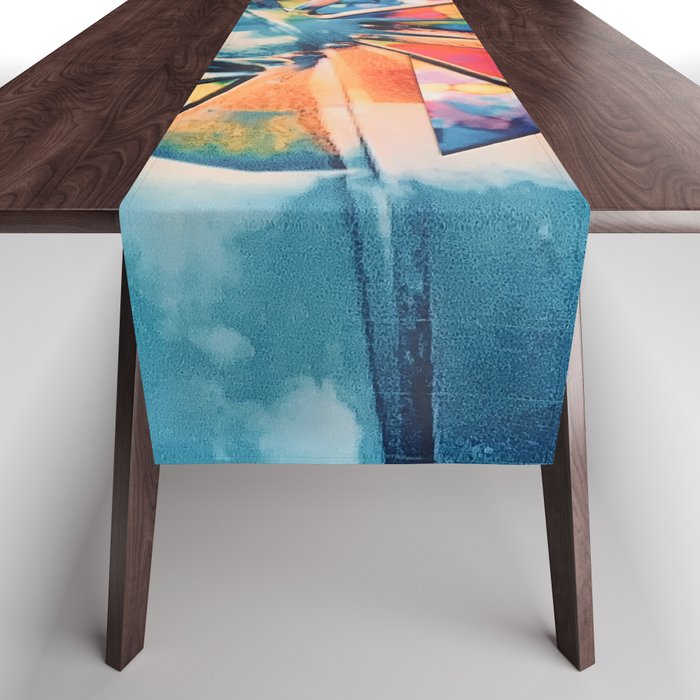 Kaleidoscopic Abstract Table Runner