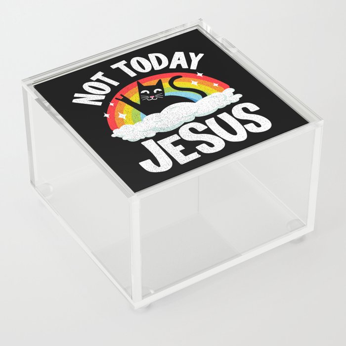 Not Today Jesus Funny Heavy Metal Acrylic Box
