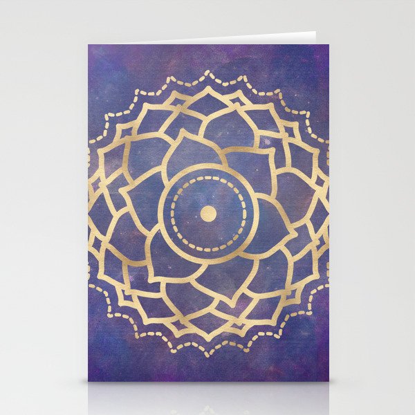 Mandala Chakra Copper and Purple Crown Chakra Stationery Cards