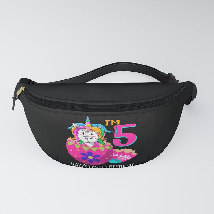 5 Year Old Age Birth Kawaii Unicorn Easter Sunday Fanny Pack