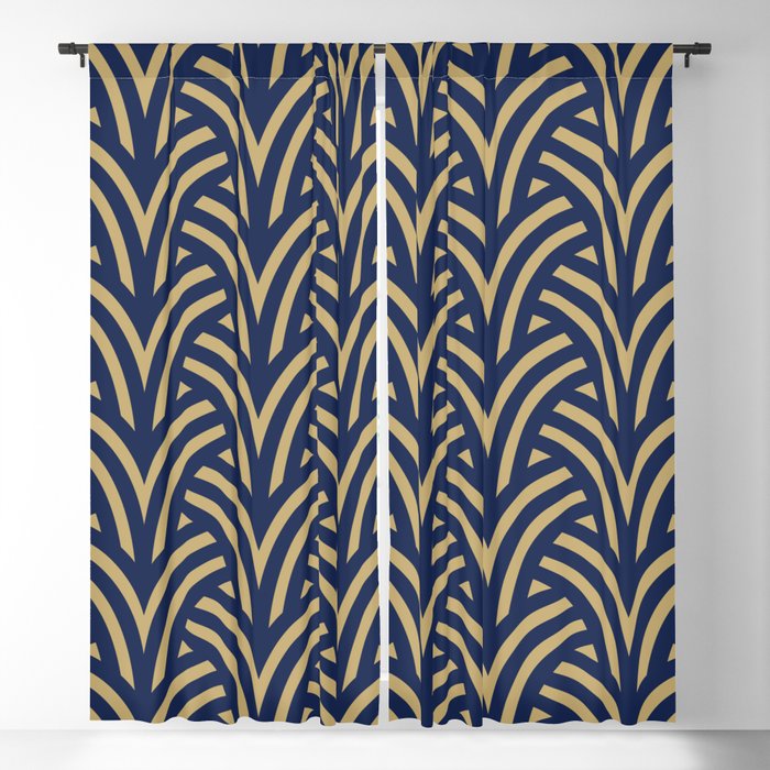 Zelda in Navy and Gold Blackout Curtain