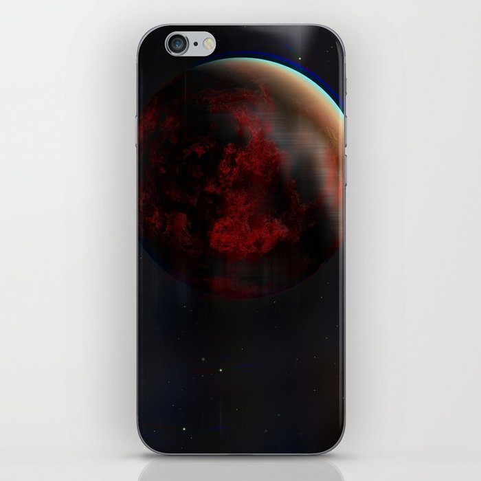 Red Glitch Planet iPhone Skin